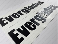 Everglades Boat Logo Raised Domed 3D Decals 28" x 5.8" 2pcs.